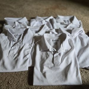 7 White IZOD Polo shirts NWOT